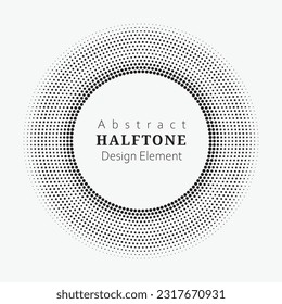 Dotted circular logo. circular concentric dots isolated on the white background. Halftone fabric design.Halftone circle dots texture. Vector design element for various purposes.