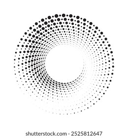 Dotted circular logo. circular concentric dots isolated on the white background. Halftone fabric design.Halftone circle dots texture. Vector design element for various purposes.