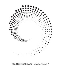 Dotted circular logo. circular concentric dots isolated on the white background. Halftone fabric design.Halftone circle dots texture. Vector design element for various purposes.