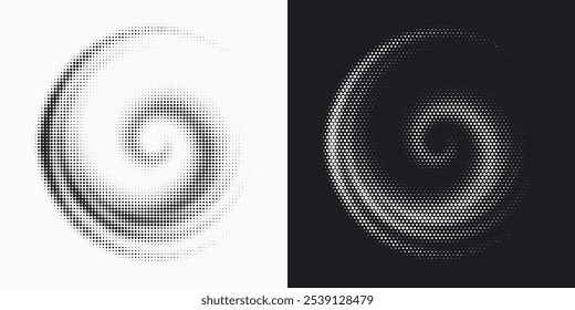 Dotted circular logo. circular concentric dots isolated on the white background. Halftone fabric design. Halftone circle dots texture. Vector design element for various purposes.	