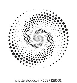 Dotted circular logo. circular concentric dots isolated on the white background. Halftone fabric design. Halftone circle dots texture. Vector design element for various purposes.	