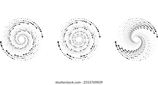 Dotted circular logo. circular concentric dots isolated on the white background. Halftone fabric design.Halftone circle dots texture. Vector design element for various purposes.