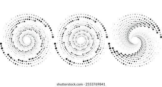 Dotted circular logo. circular concentric dots isolated on the white background. Halftone fabric design.Halftone circle dots texture. Vector design element for various purposes.