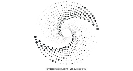 Dotted circular logo. circular concentric dots isolated on the white background. Halftone fabric design.Halftone circle dots texture. Vector design element for various purposes.