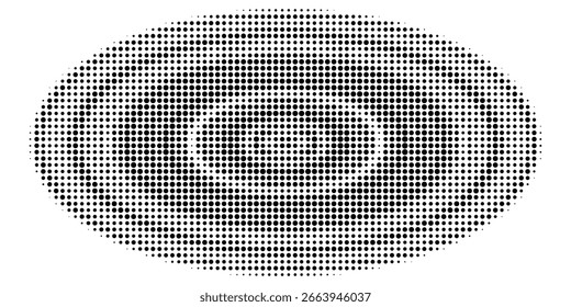 Logotipo circular punteado. puntos concéntricos circulares aislados en el fondo blanco. Diseño de tela de semitono. Textura de puntos de círculo de semitono. Elemento de diseño de Vector para varios propósitos. EPS10