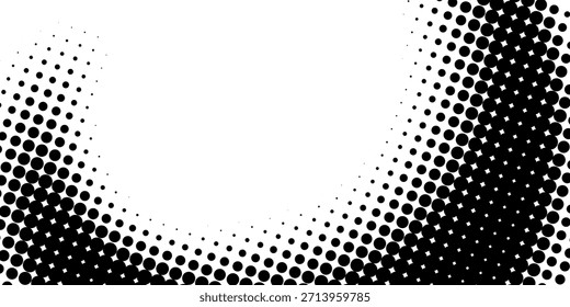 Logotipo circular punteado. Puntos concéntricos circulares aislados en el fondo blanco. Diseño de tela de semitono. Textura de puntos de círculo de semitono. Elemento de diseño de Vector para varios propósitos.