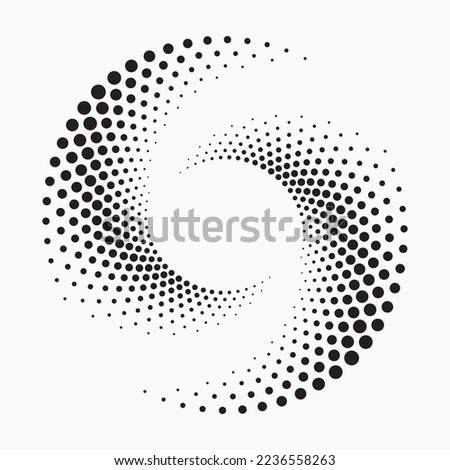 Dotted circular logo. circular concentric dots isolated on the white background. Halftone fabric design.Halftone circle dots texture. Vector design element for various purposes.