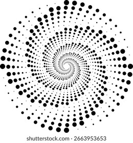 Dotted circular logo isolated on white background, Vector