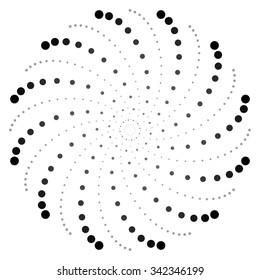 Dotted circular motif - dotted spiral pattern