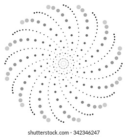 Dotted circular motif - dotted spiral pattern
