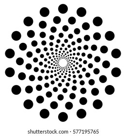 Dotted circular shape, element. Abstract motif with circles