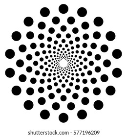 Dotted circular shape, element. Abstract motif with circles