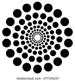 Dotted circular shape, element. Abstract motif with circles