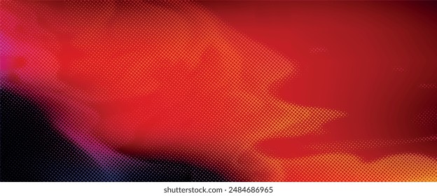 Dotted color gradient, rough sound of halftones. Dotted watercolor painting, dotted pattern.