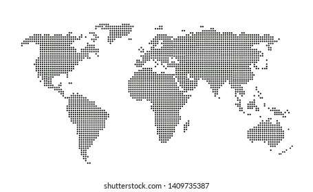 Dotted color world map vector