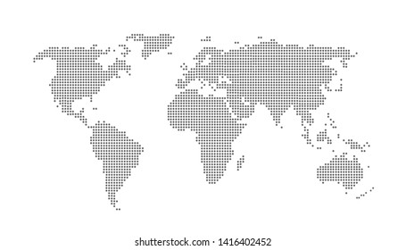 Dotted color world map vector