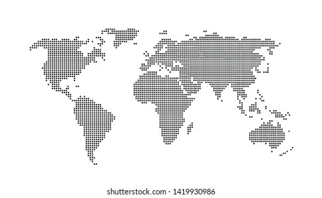 Mapa del mundo de color con puntos vectorial