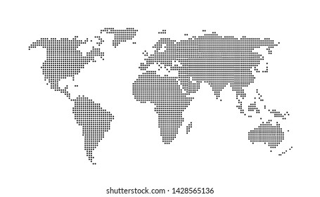 Dotted color world map vector