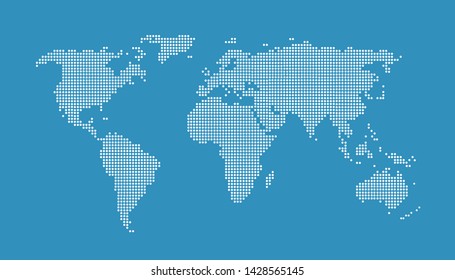 Dotted color world map vector