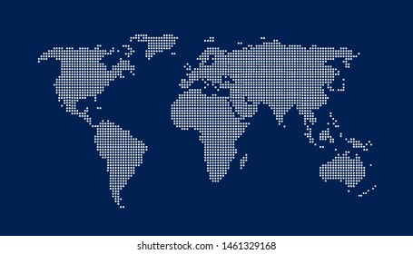 Dotted color world map vector
