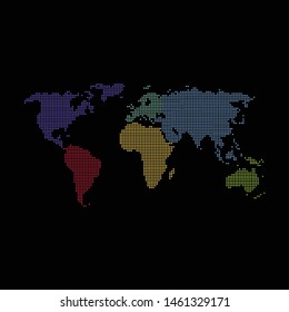 Dotted color world map vector
