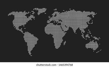 Dotted color world map vector