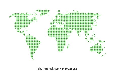 Dotted color world map vector