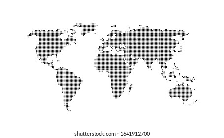 Dotted color world map vector
