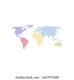 Dotted color world map vector