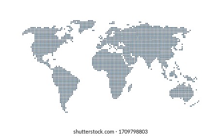 Dotted color world map vector