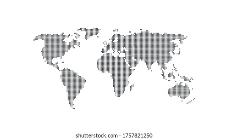 Mapa del mundo del color con puntos