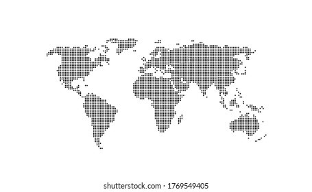 Dotted color world map vector