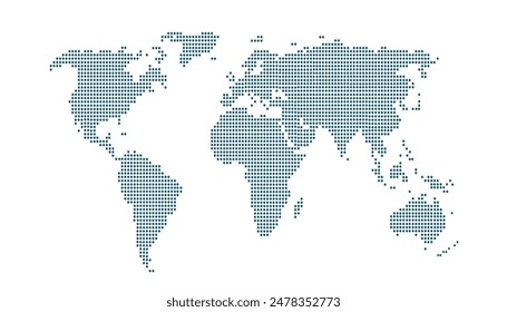 Dotted color world map vector.