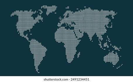 Dotted color world map vector