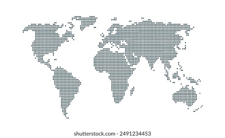 Dotted color world map vector