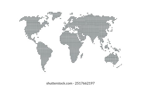 Vetor de mapa de mundo com cores pontilhadas.