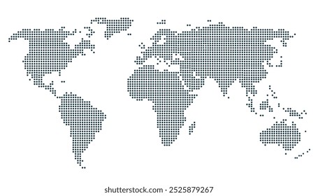 Dotted color world map vector.