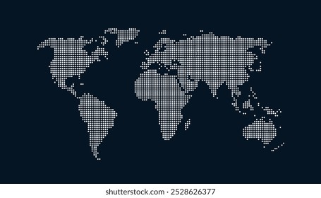 Vector de mapa del mundo de color punteado.