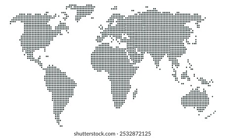 Vetor de mapa de mundo com cores pontilhadas.