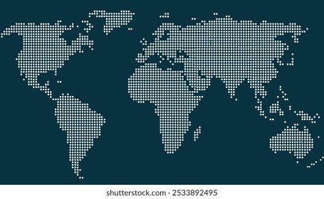 Dotted color world map vector.