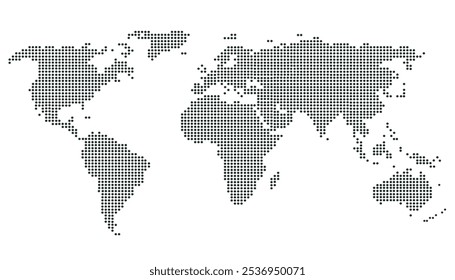 Dotted color world map vector.
