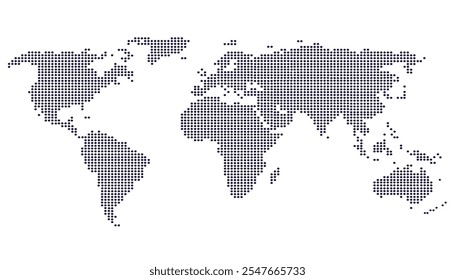 Dotted color world map vector