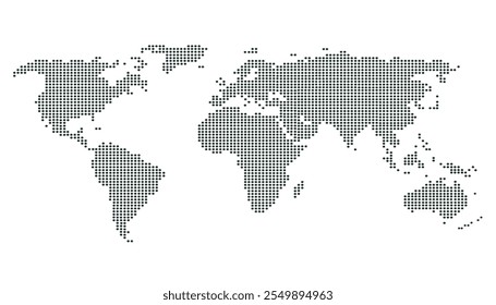 Vetor de mapa de mundo com cores pontilhadas