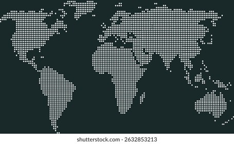 Dotted color world map vector.	