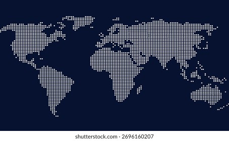 Dotted color world map vector.