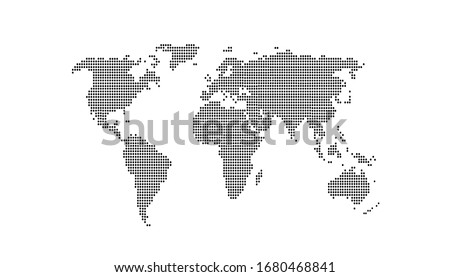 Dotted color world map vector
