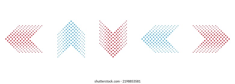 Dotted colored arrows vector icon design. Modern vector icon design template