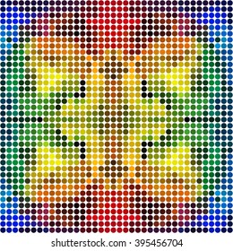 Dotted colorful rainbow mosaic - seamless pattern