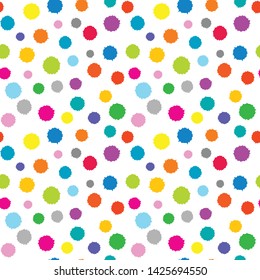 Dotted colorful seamless on white background