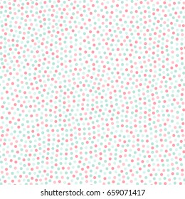 Dotted colorful seamless pattern. Polka dot delicate design. Retro memphis style - fashion 80-90s.